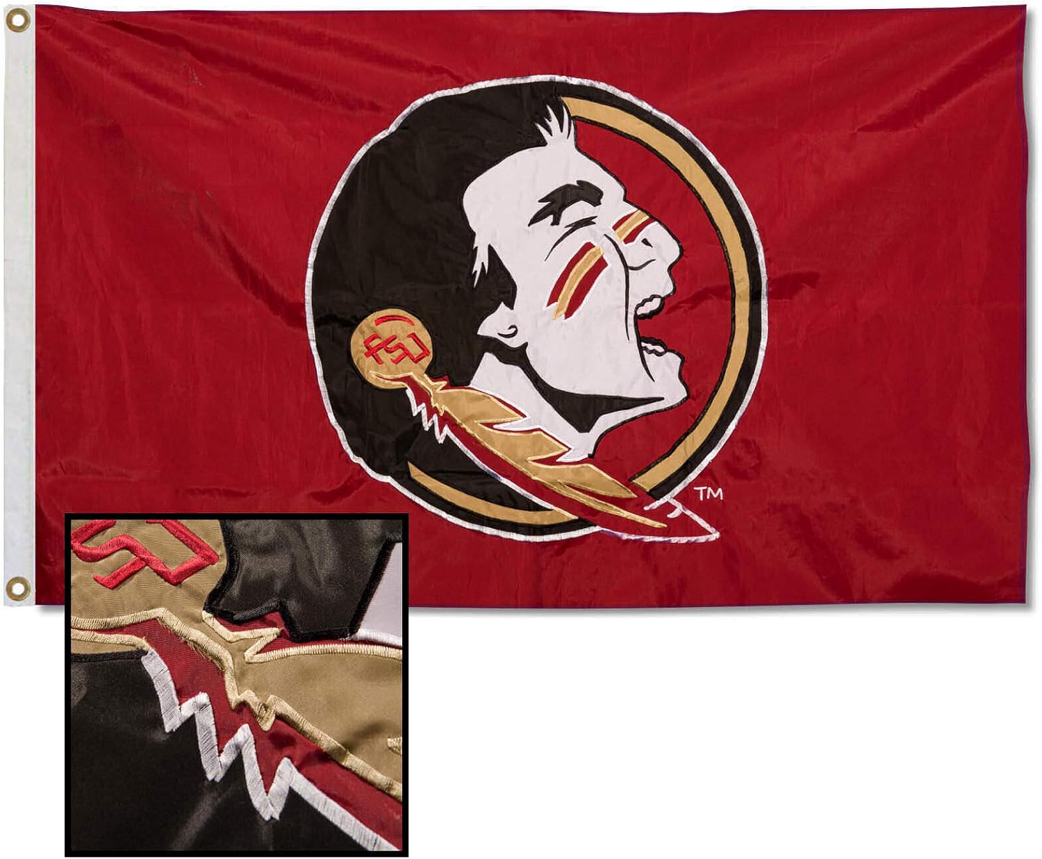 Florida State FSU Noles Embroidered and Stitched Nylon Flag