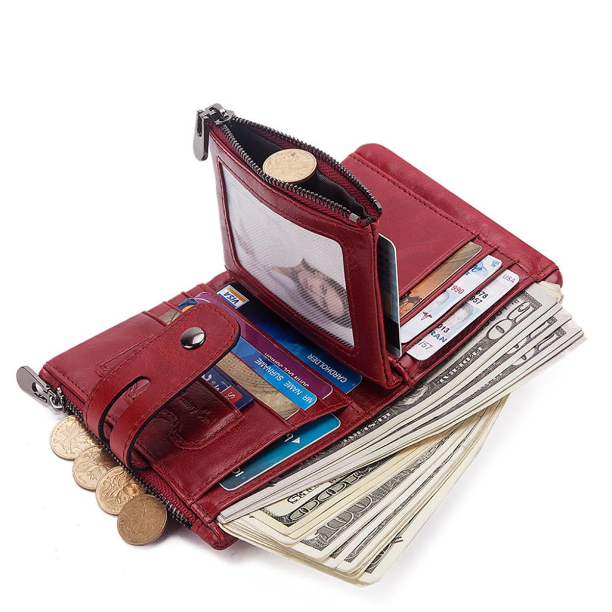 GALPADA Monedero Multitarjeta para Hombre Triple Pliegue Antirrobo Espacio para Varias Tarjetas para Uso Diario y Viajes