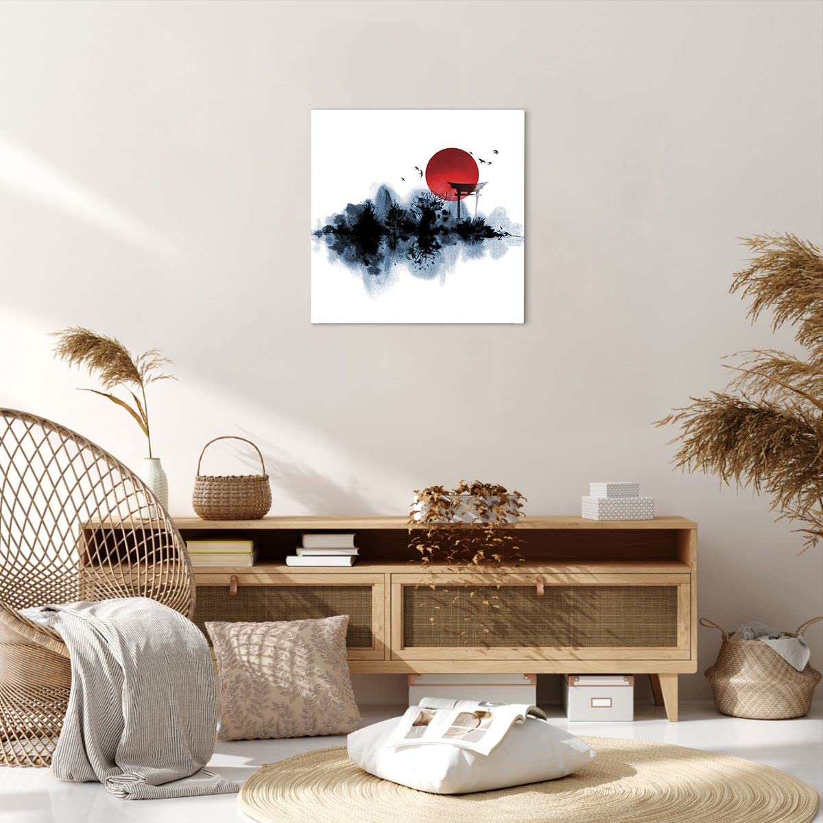 Leinwandbild 40x50 Cm Etretat Felsbogen - Orange Sonne Wanddekoration Für Wohnzimmer & Schlafzimmer