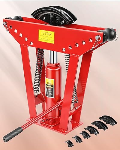 Miniatura 6 de Dobladora de tubos hidráulicos de 12 "Herramienta de doblado de tubo de escape manual de cobre de 12 toneladas 6 troqueles (12", 34", 1", 1-14",
