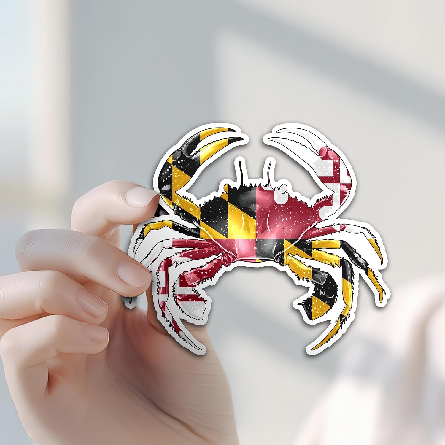 3PCS Crab Sticker Pack – Waterproof Vinyl Decals 3–6 Inch, Durable Fade Resistant, Maryland Stickers for Cars, Water Bottles, Notebooks, Crab Stickers, Maryland Decal for Cars image 2