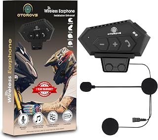 OTOROYS 1 Year Warranty Motorcycle Helmet Wireless Dual Earphone On-Ear Helmet Bluetooth Calling and Music with Mic, (Supp... Price In India
