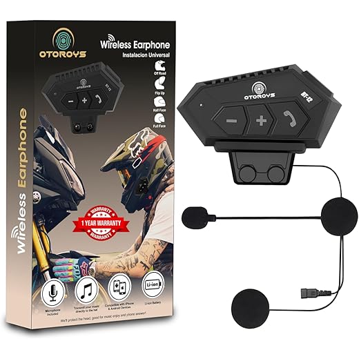 OTOROYS Motorcycle Helmet Wireless Earphone