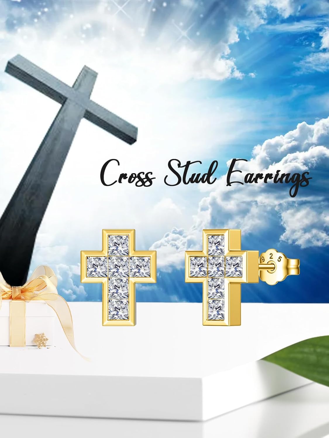 Christmas Day Earrings 925 Sterling Silver Bat/Chicken/Cardinal/Shamrock/Celtic/Cross Studs Festival Earrings Gothic Jewelry Gifts for Women