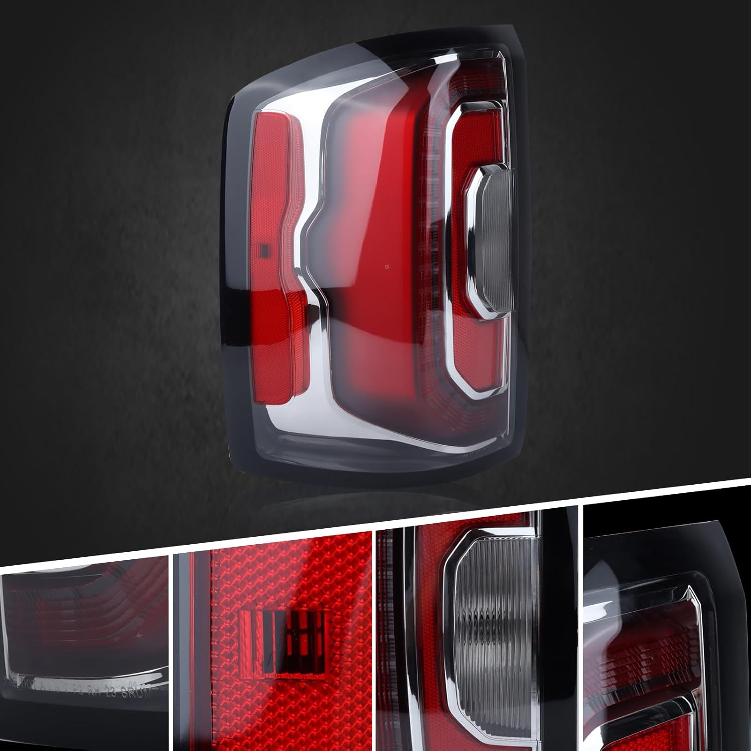 LED Tail Light Rear Lamp Assembly Compatible with 2016-2018 GMC Sierra 1500/GMC Sierra 1500 Denali Left Driver Side 84233587 84365930 GM2800295