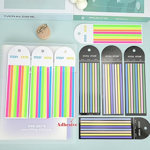 Miniatura 5 de 1280 unidades de cinta iluminadora transparente, reutilizables, pestañas adhesivas transparentes para anotar libros, tiras largas de resaltado,