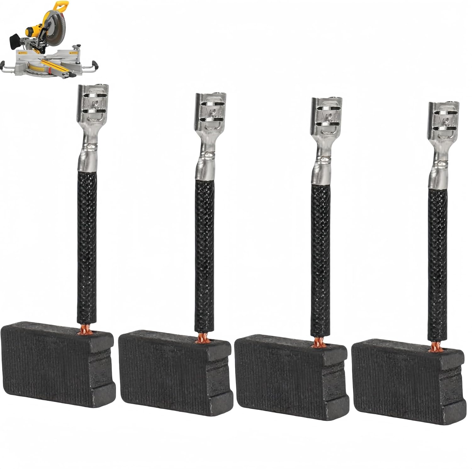 4 Pack 381028-08 381028-02 Carbon Brush Compatible wit Dewalt DW702 DW703 DW706E DW708 DW715 DW716 DW717 DW718 DWS780 DW744X | Miter Saws Table Saws Circular Saw - Replaces 381028-02