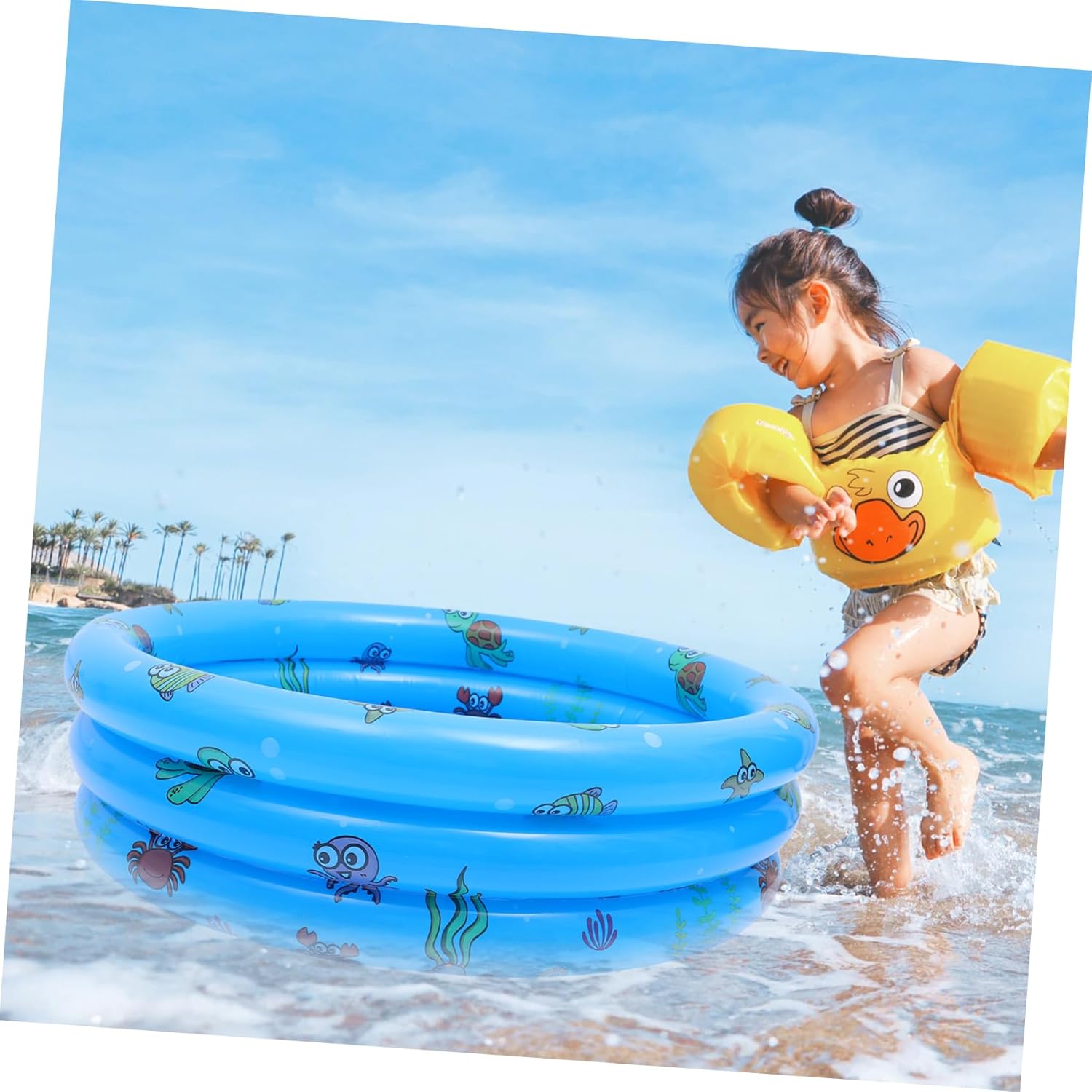 1pc Inflatable Swimming Pool Toy for Indoor and Outdoor Fun Three Design for Boy Girl Aged Material for and Family Gatherings