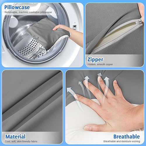 Miniatura 7 de Almohadas cervicales para el cuello con espuma viscoelástica, almohadas ergonómicas de apoyo para el cuello para aliviar el dolor, espuma