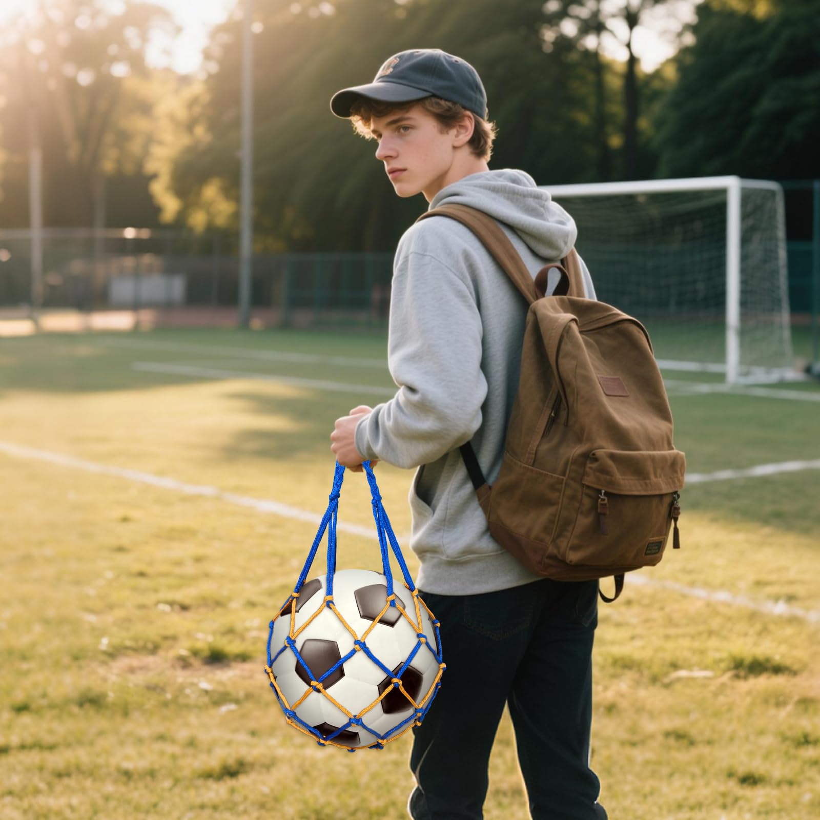 JGS Premium - Unisex sporttas voor basketbal met trekkoord en mesh zak voor één bal