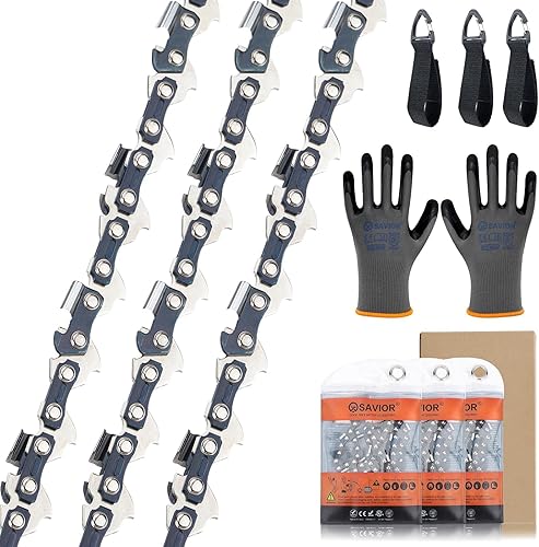 Miniatura 1 de Savior Cadena de motosierra S45 de 12 pulgadas, paso LP de 38 pulgadas, calibre 050 pulgadas, 45 eslabones de transmisión, hoja de cadena para