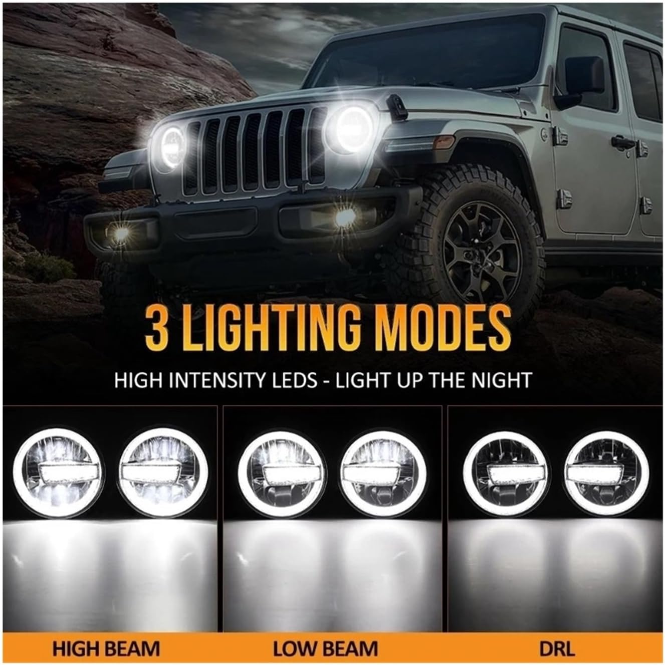 USヘッドライト ジープラングラーカスタム無制限スポーツJK JL TJ LJ CJのための7 ''ラウンドLEDヘッドライト 7'' Round LED Headlights For Jeep Wra : アリエオンラインストア - 通販 - Yahoo!ショッピング 2 個 7 インチラウンド LED ヘッドライト DRL ハイ/ロービームと互換性ジープラングラー JK TJ LJ