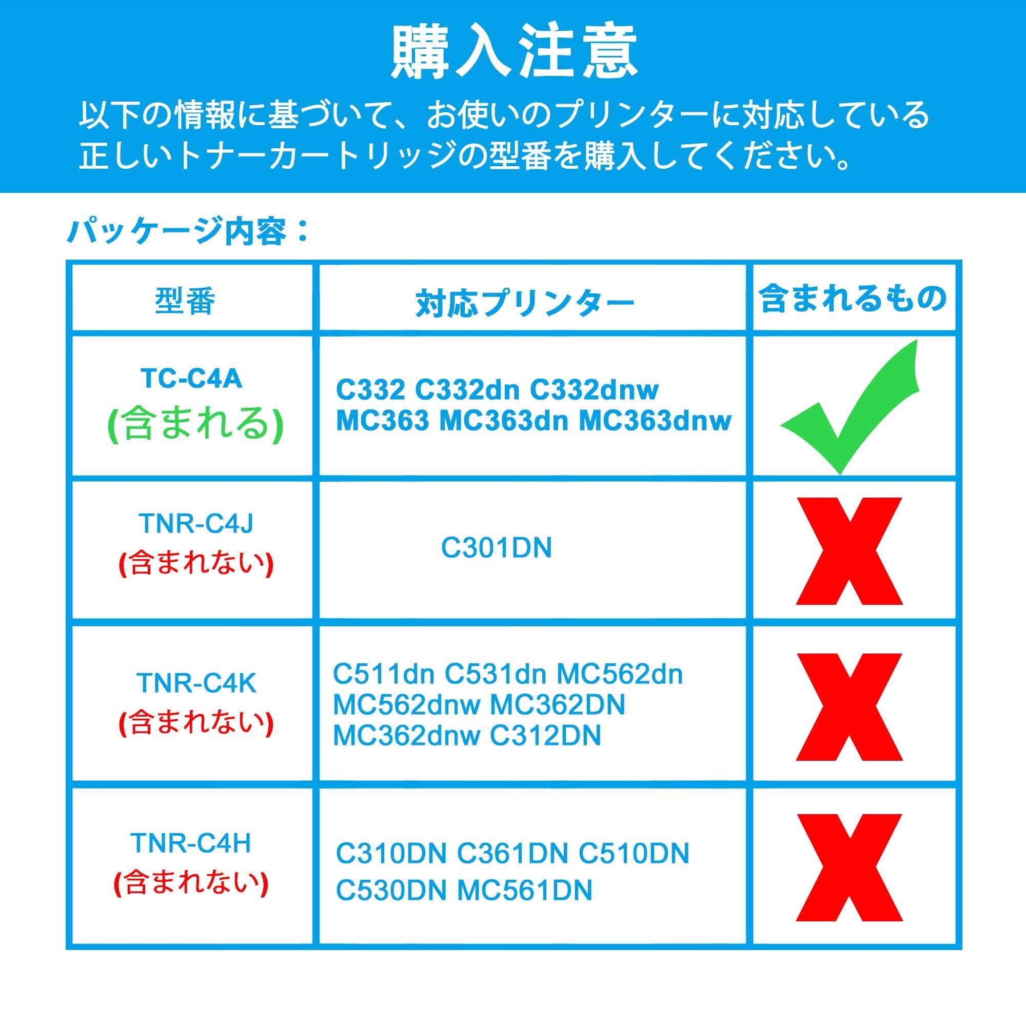 TC-C4AY2 .AC2.AM2.AK2　5セット Amazon.co.jp: LCL OKI用 TC-C4A TC-C4AK2 TC-C4AC2 TC-C4AM2 TC
