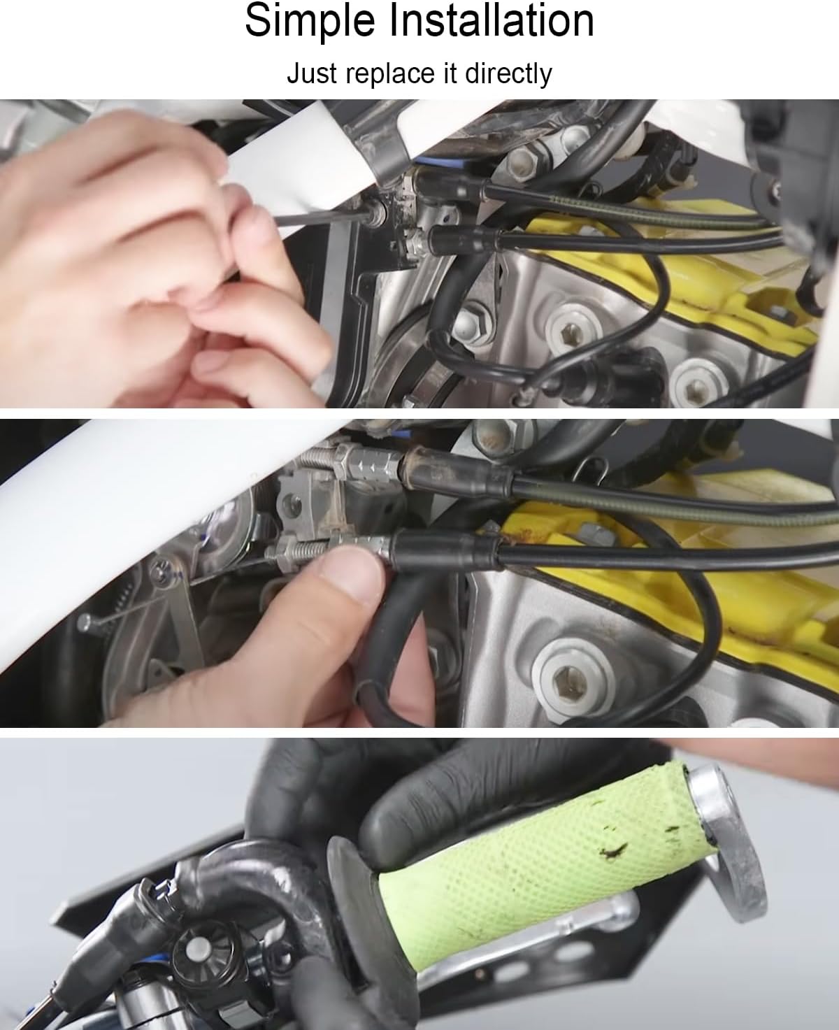 Throttle Cable Push Pull Set fit for Honda CRF 250R 2004-2009 CRF450R 2002-2008 CRF450X 2005-2013 CRF250X 2004-2017