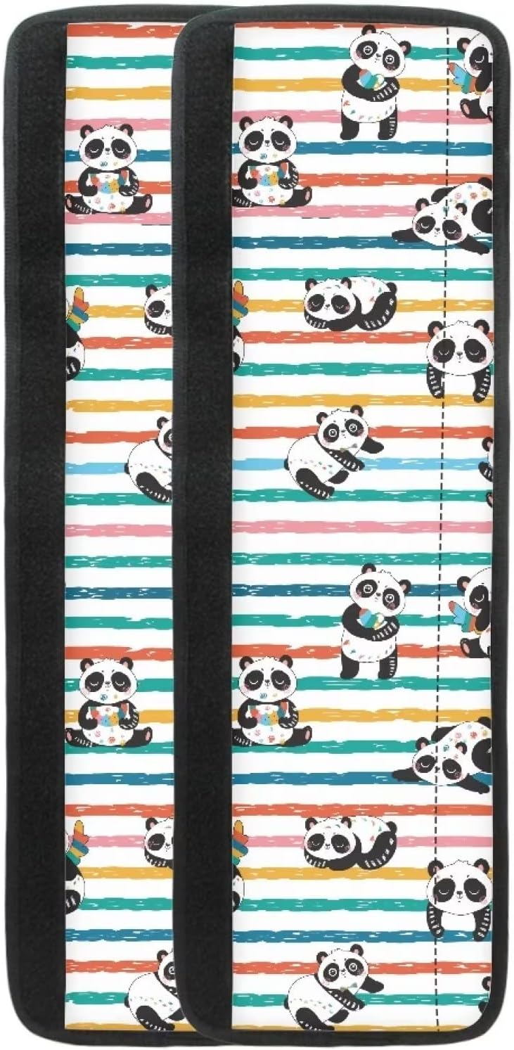 GIFTPUZZ 2pcs Refrigerator Door Handle Covers Protective Washable Kitchen Appliances Fridge Microwave Dishwasher Door Cloth Protector (Rainbow Stripe Panda)