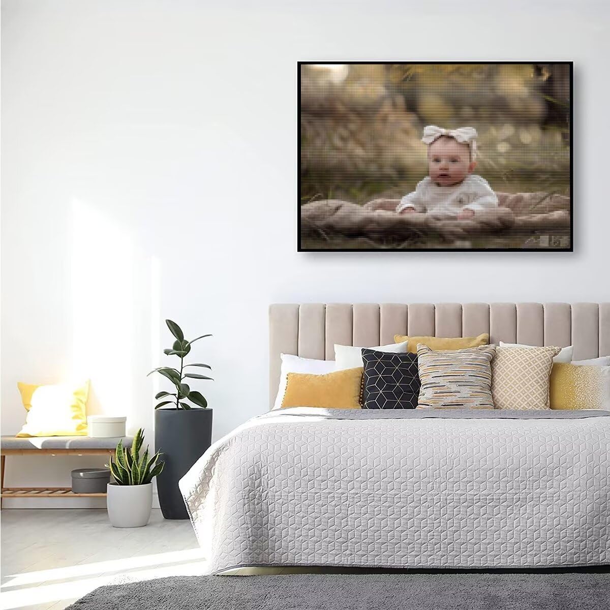 Diamond Painting Personalizzato, Pittura Diamante Personalizzata con Foto 5D Diamante Foto Kit Completo Pittura Rotondo/Quadrato Diamanti DIY Regalo per la famiglia, Amico Home Wall Decor 80x110cm R68