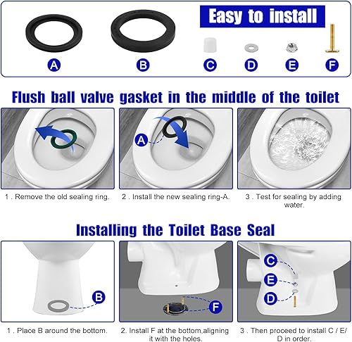 Miniatura 6 de Kit de 10 sellos de inodoro para RV, 385311652 y 385311658 de repuesto para inodoro de autocaravana Dometic 300/310/320