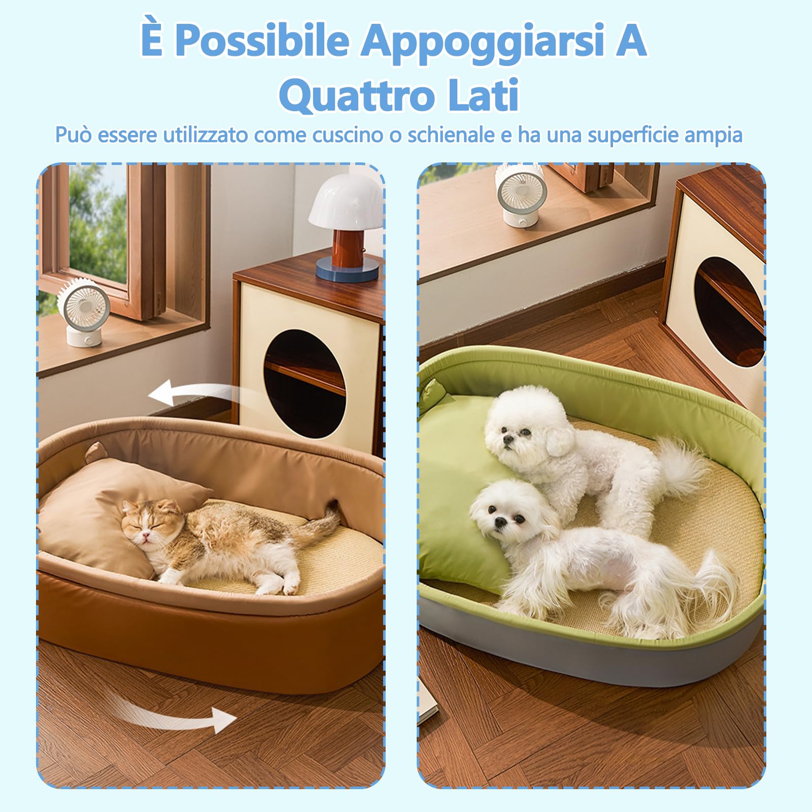 Galatée Cuccia Rinfrescante Ovale Per Animali Domestici (L, Blu)