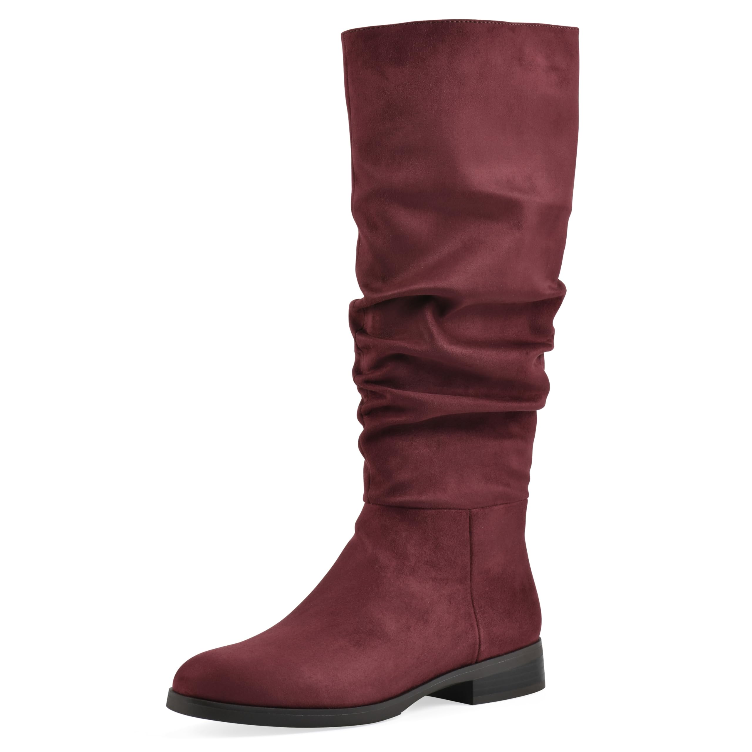 Cliffs by White Mountain Womens Barnes Cushioned Rouched Tall Shaft Boot