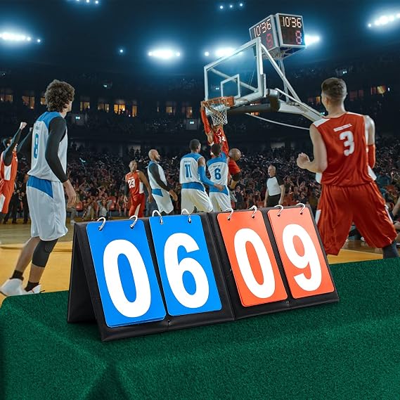 2 PCS Scoreboard Flipper, 2 Digit Tabletop Score Board, Portable Basketball Flip Scoreboard, Baseball Volleyball Score Keeper for Outdoor Games