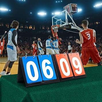 2 PCS Scoreboard Flipper, 2 Digit Tabletop Score Board, Portable Basketball Flip Scoreboard, Baseball Volleyball Score Keeper for Outdoor Games