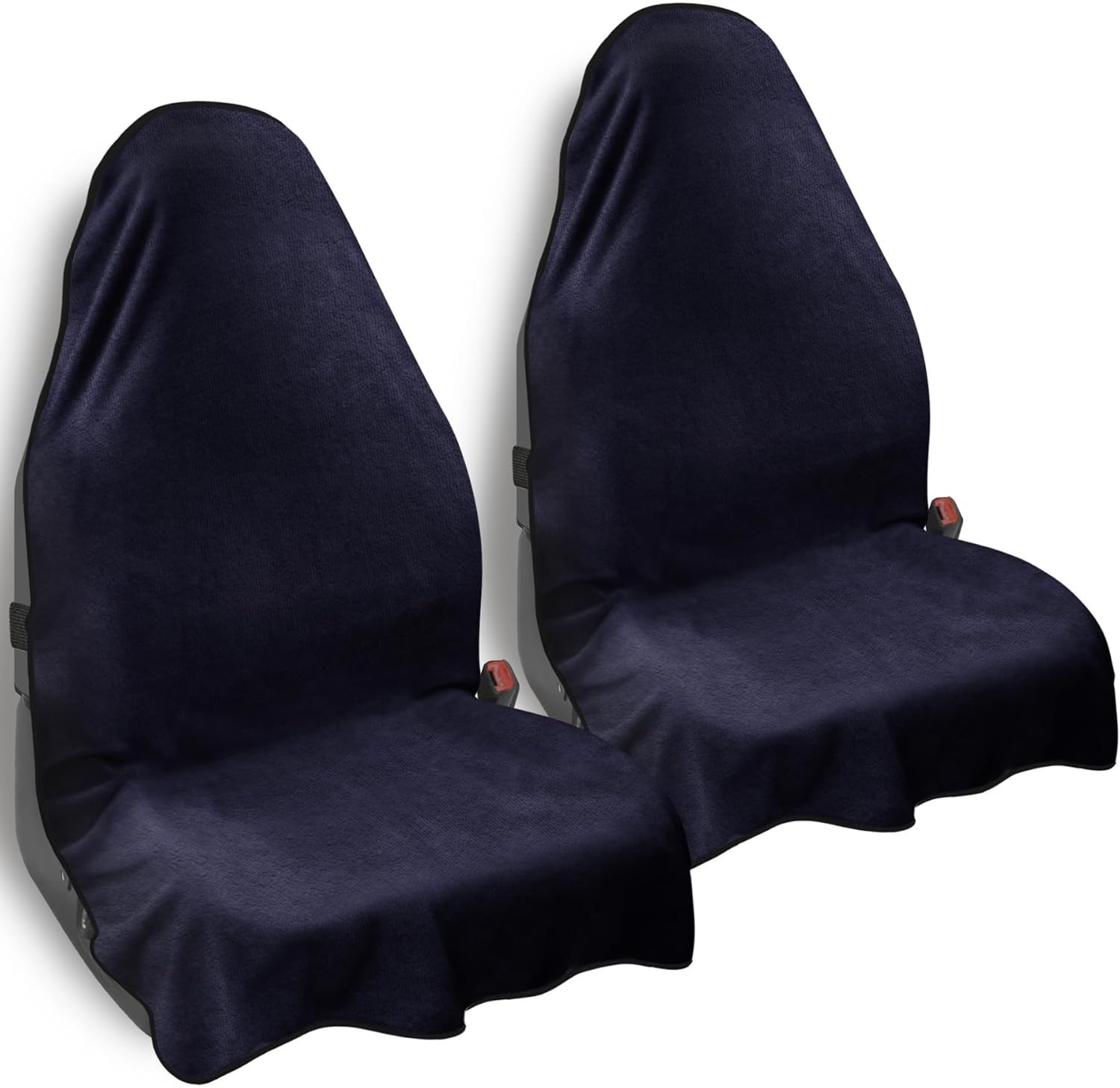 Car Seat Towel Cover, 2pcs Universal Front Seat Protector for Cars, SUVs and Trucks, Sweat Towel Car Seat Cover for Gym, Yoga, Swimming, Pets and Family Travel, Black