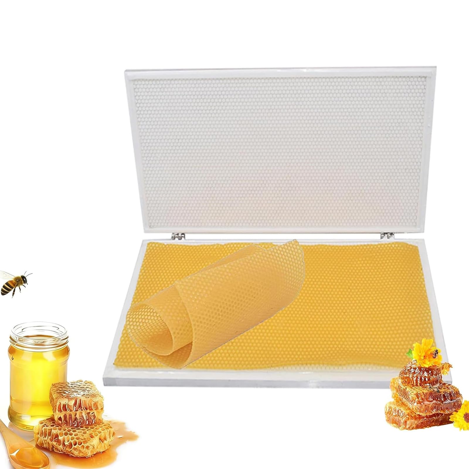 Präzisions-Prägeset für Bienenwachs-Mittelwände | Sechseckige Zellenform (4,7 mm oder 5,4 mm) zur Herstellung von Standard-Nistkasten-Mittelwänden – Leicht zu lösen,4.7MM