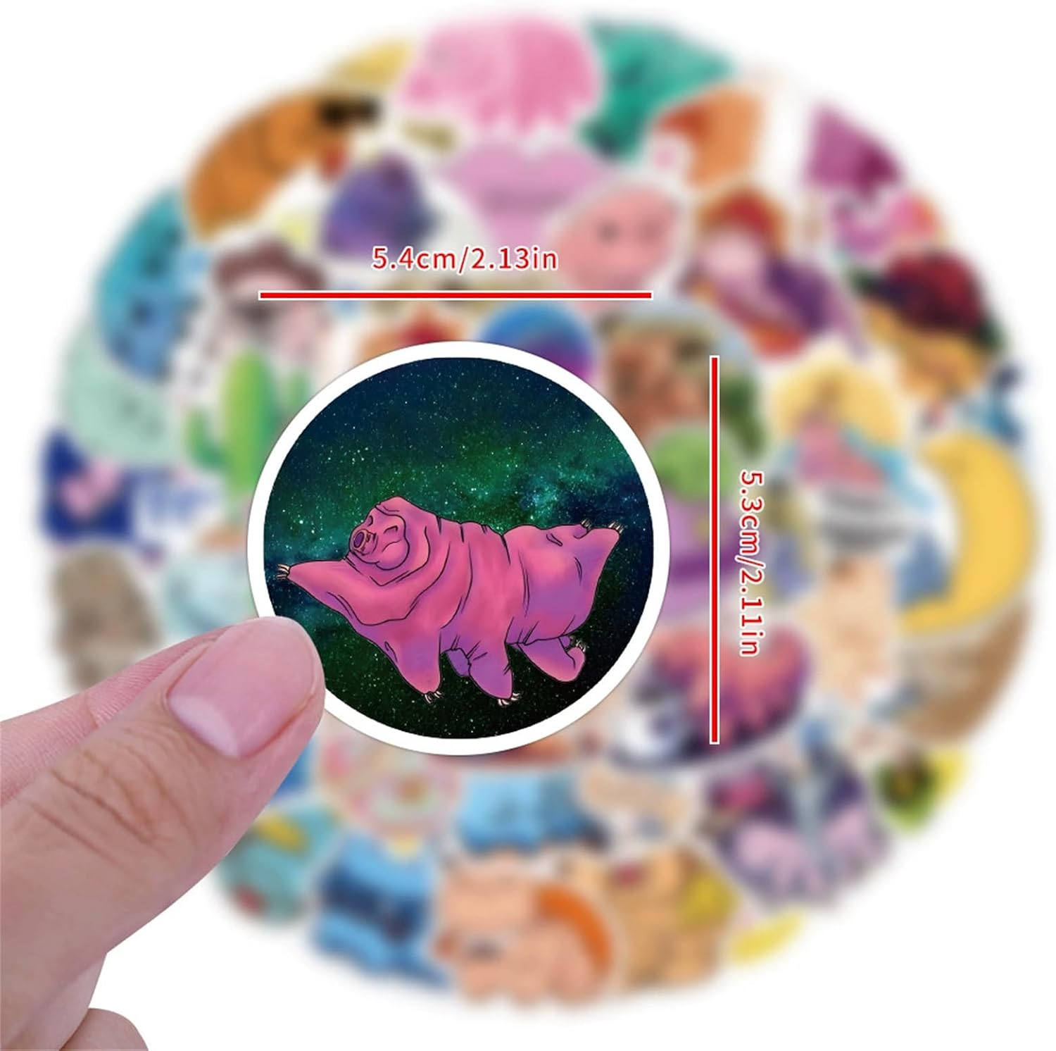 60Pcs Funny Tardigrade Stickers, Tardigrades Decal Vintage Aesthetic Sticker,Vinyl Waterproof Animal Stickers,for Water Bottle Laptop Phone Journal,Gifts for Kid Girl Women (Tardigrade) image 3