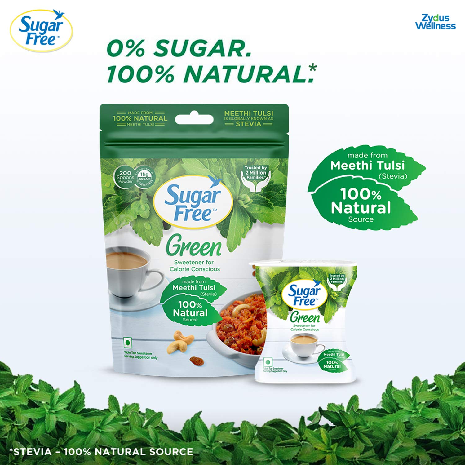 Sugar Free Green Stevia Powder Natural Stevia Powder 400 g, Pouch Buy Online in UAE at desertcart