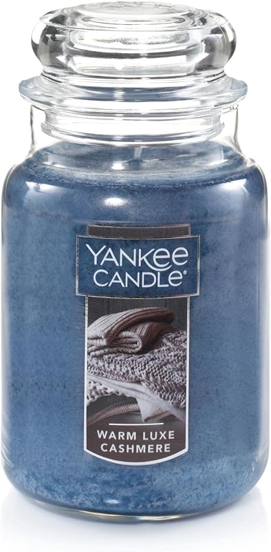 Warm Luxe Vela de aromaterapia clásica con aroma a cachemira, tarro grande de 22 oz, mecha única, más de 110 horas de combustión, cera de calidad de parafina, mecha alisada a mano