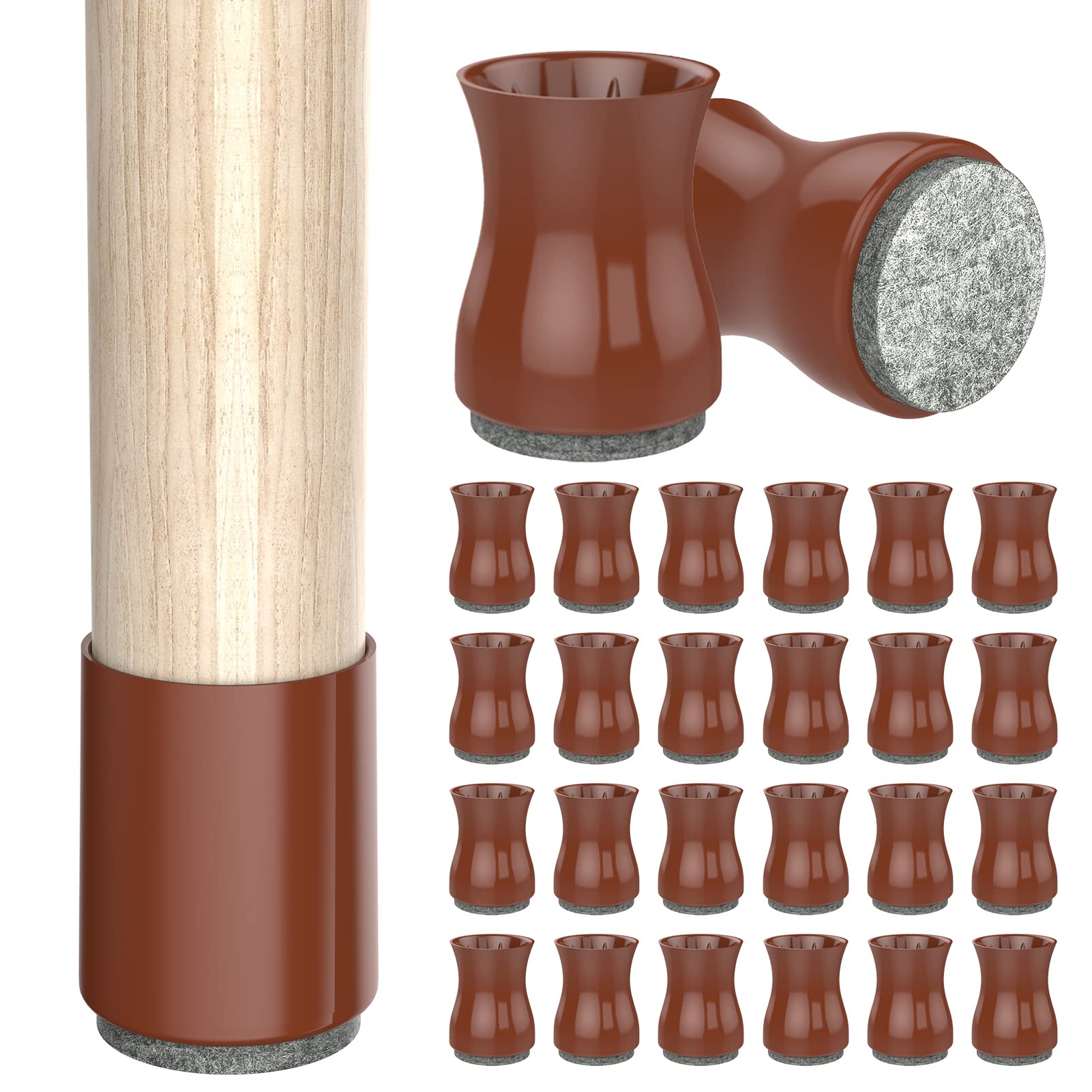 Chair Leg Floor Protectors 24pcs Silicone Furniture Pads For