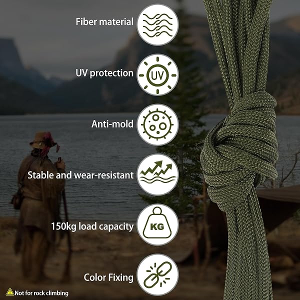 Farerkass 5 Piezas 33ft/10m Paracord 4mm, Cuerda Paracord con 7 Core Strands, Cuerda Nylon Cuerda de Paracord para Camping, Senderismo y Pulseras Paracord - 4