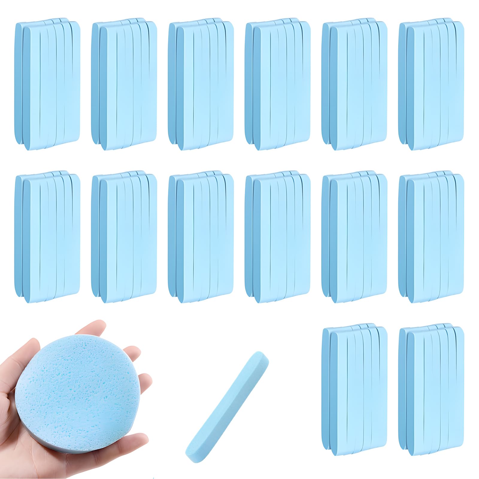 168PCS Facial Sponges Cleansing, Face Sponge for Daily Cleansing Compressed Facial Sponges for Makeup Remova Unisex (Blue)