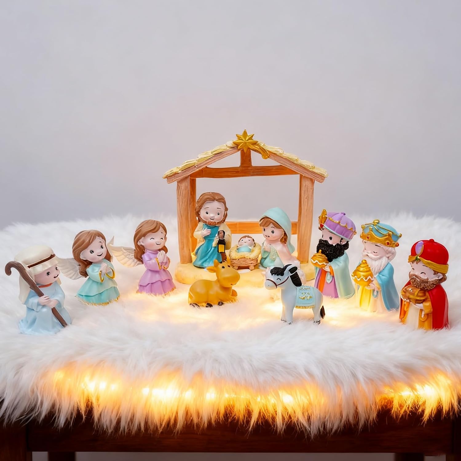13Pcs Nativity Set for Kids, Toddler Toys Little Figures & Playsets, Christian Nativity Scene for Boys & Girls Ages 3 4 5 6 7 8 9+ Christmas Birthday Gift