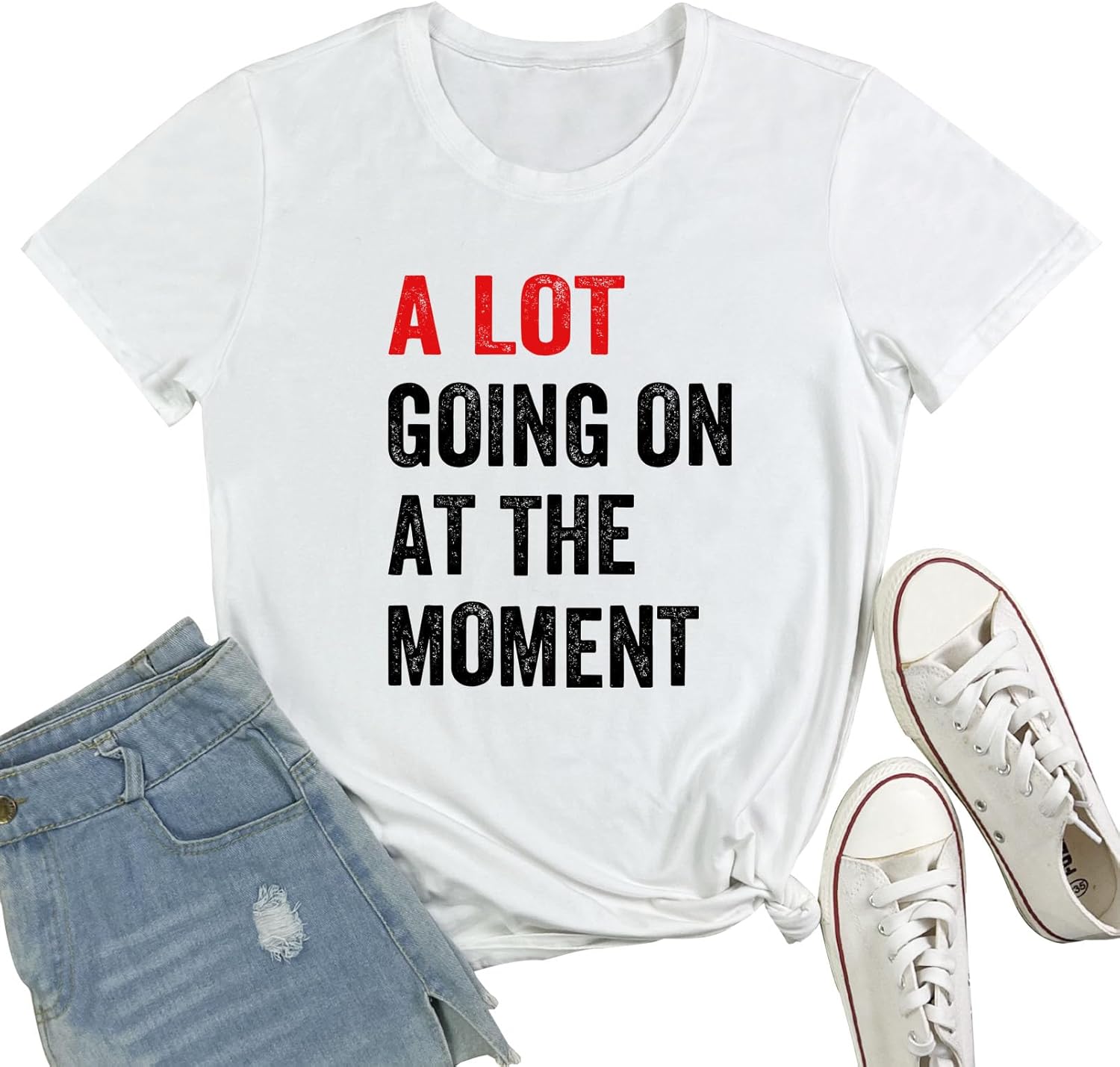 ROSEPARK Women A Lot Going On Graphic Tees Cute Tshirts