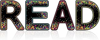 Sereliy 4 Pcs Large Reading Posters for Classroom, Single READ Letter Bulletin Board, Colorful Reading Wall Decor for Classroom Preschool Primary Middle High School.(Read Black)