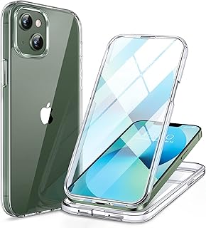 Miracase Full-Body Protection Compatible with iPhone 13 Case (2021), [Built-in 9H Tempered Glass Screen Protector] Upgraded Shockproof Case (Clear)