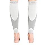 B-Driven Sports Graduated Calf Compression Sleeve - 20-30mmHg Medical Grade Sleeves for Men & Women - Pain Relief, Support for Nurses, Athletes - Reduces Swelling, Improves Circulation - White, Small
