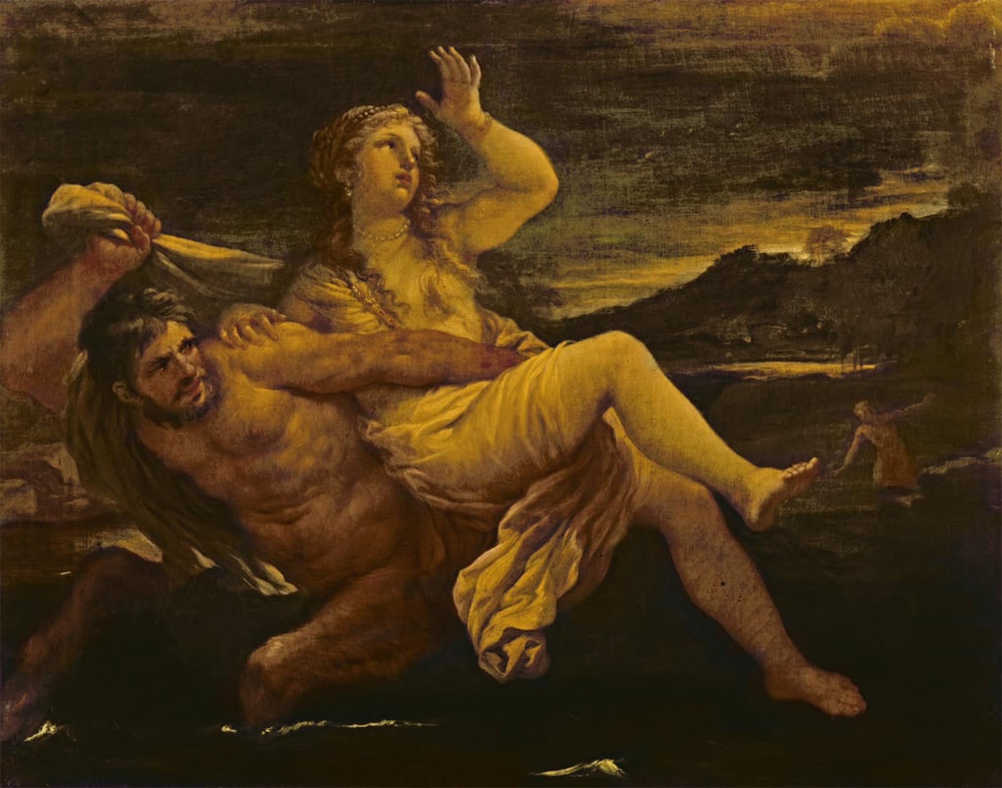 Serendipitp No Frame Vintage Wall Art Canvas Nordic Poster Canvas Print Picture The Abduction Of Deianeira By Famous Artist Wall Art Poster For Home Decor 60X90cm