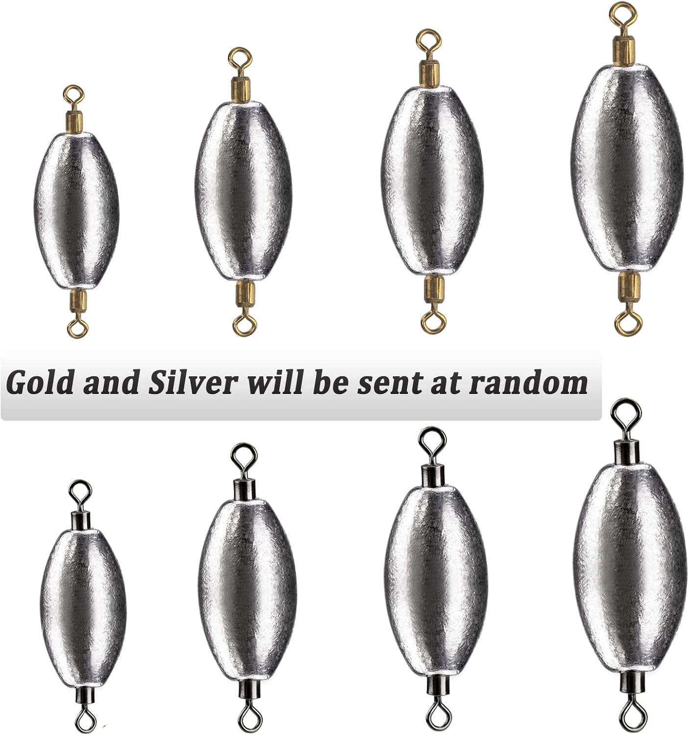 THKFISH Fishing Weights Inline Weights Trolling Sinkers Swivel Weights Quick Set Up Lead Fishing Sinker with Inner Swivel