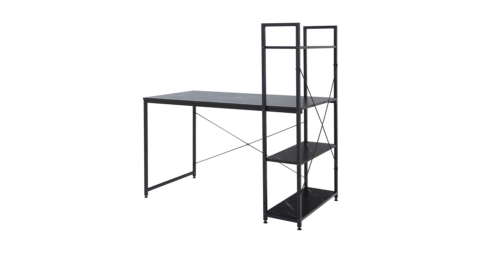 Amazon | ヤマソロ 大理石柄デスク【Ore (オーア)】120幅棚付き