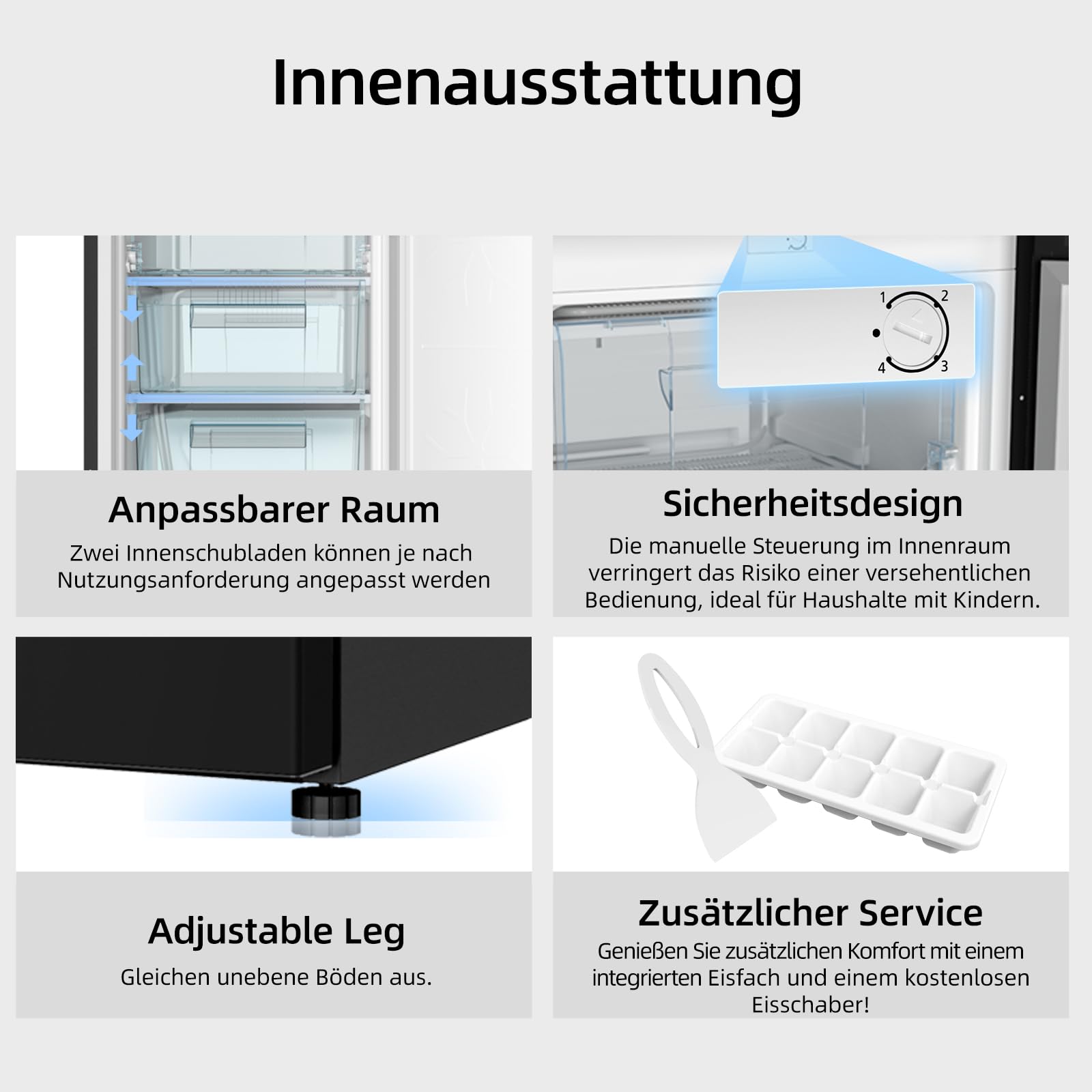CHiQ CSD95BC Gefrierschrank 85L 4 Sterne Schnellgefrieren -24°C EEK C 103kWh/Jahr 39dB