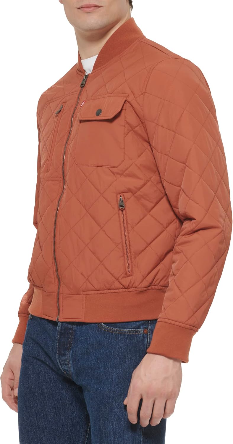 Levi's Mens Men's Diamond Quilted Bomber Jacket - Image 4