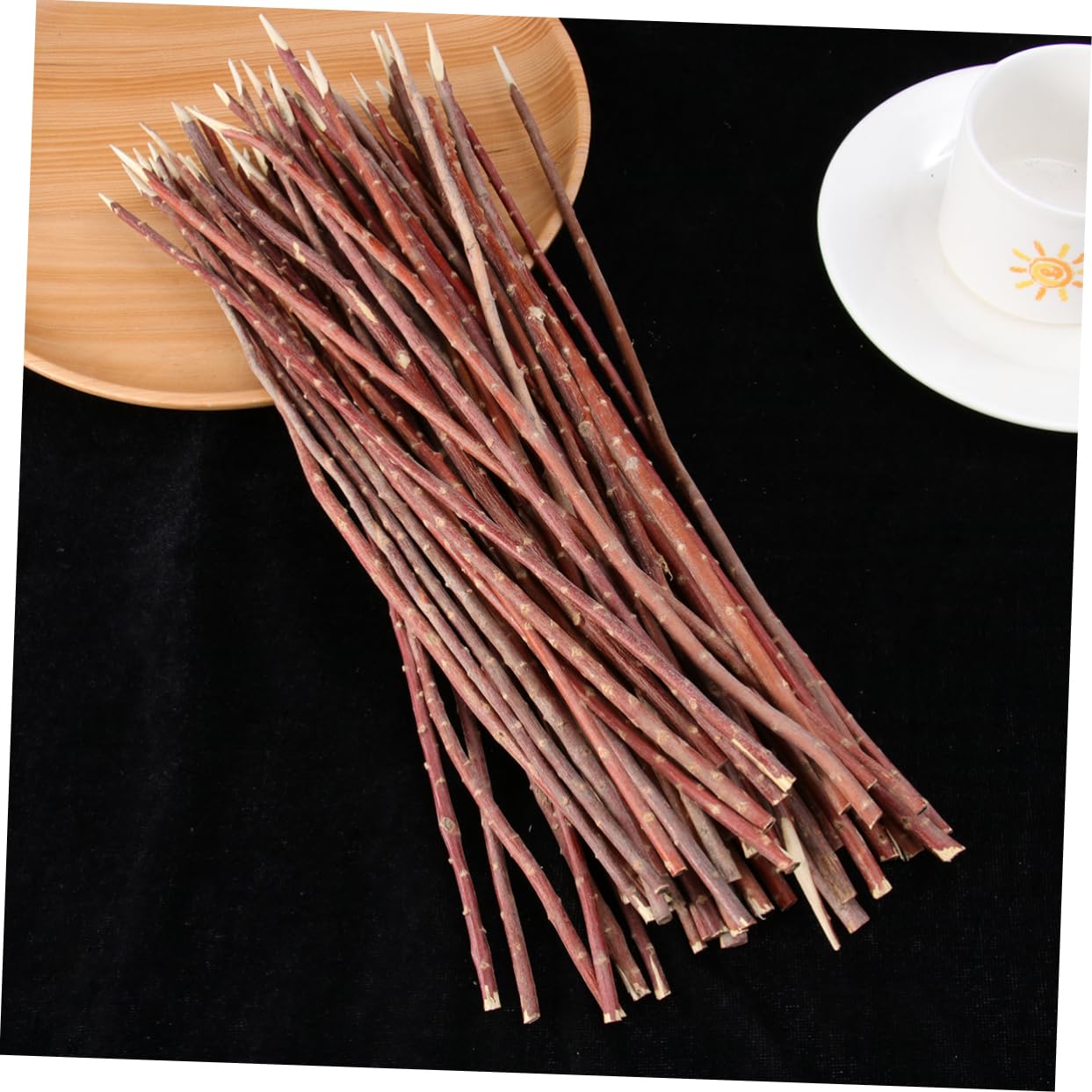 HEMOTON Tenedores de Barbacoa Utensilios Portátiles 100 de Madera Roja Prácticos y Cómodos para Carne Ideales para Barbacoa en Casa Aire Libre