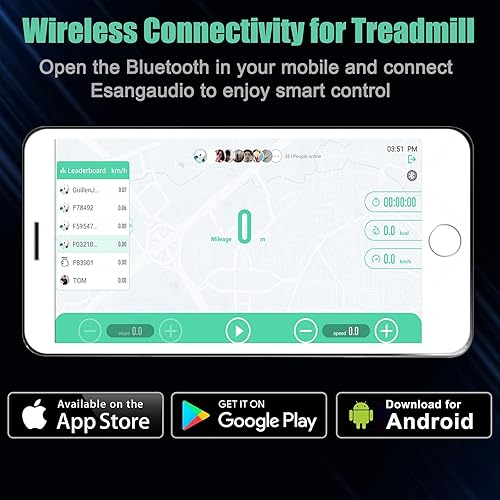 Miniatura 3 de GYMAX Caminadora plegable, máquina eléctrica motorizada de 2.25 HP con control inteligente de aplicaciones, monitor táctil LED, sensor de frecuencia