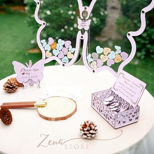 Miniatura 4 de Butterfly Quinceanera Guest Book Drop Box Alternative, Personalized Butterfly Quinceanera Guest Book Mis Quince Anos Guest Book Butterfly Mis Quince