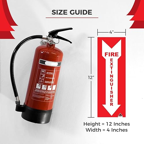 Miniatura 2 de Calcomanías prémium para extintor de incendios 4 unidades  Vinilo adhesivo permanente extrema protección UV resistente a la intemperie  Uso