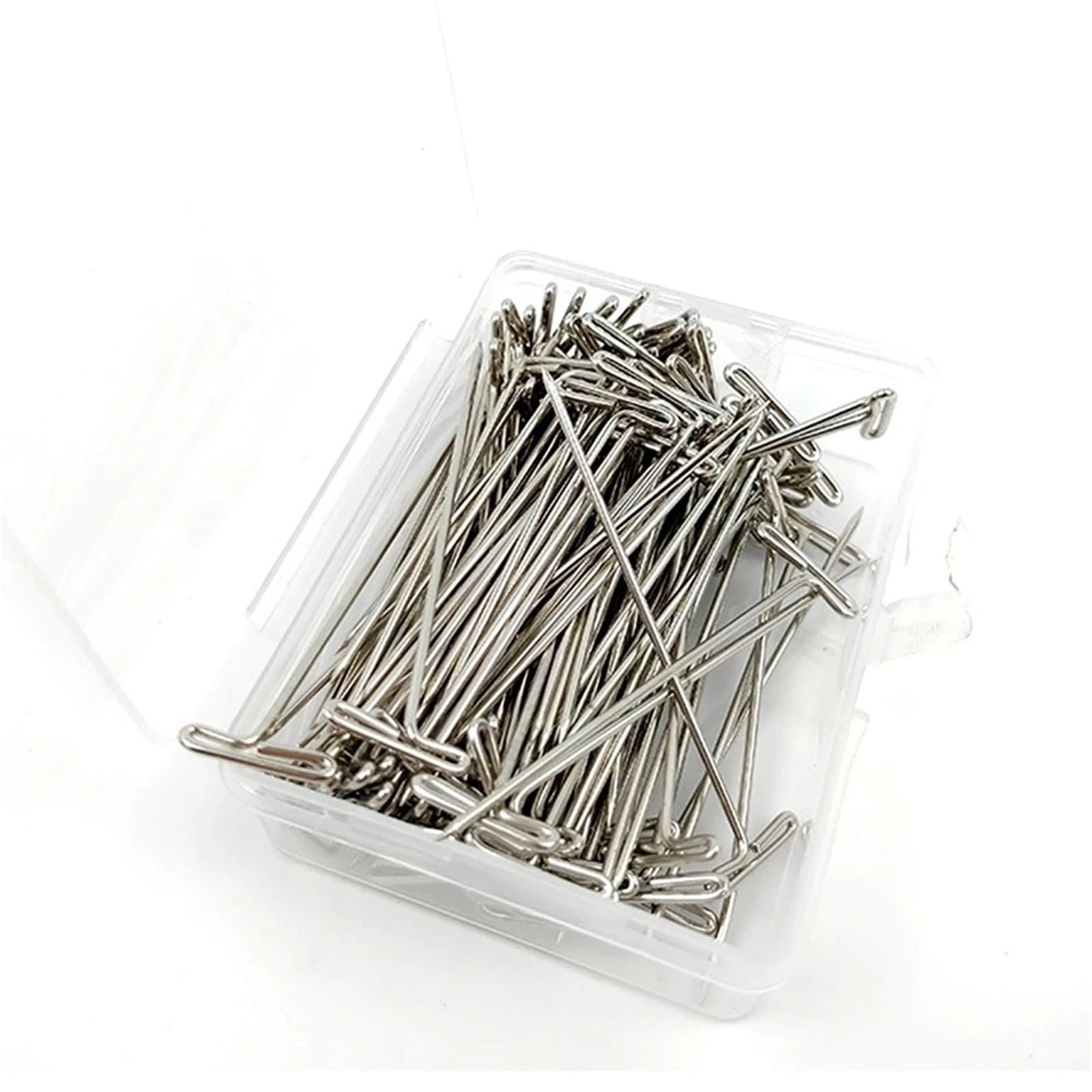T Pins Long Wig T-Pins 50Pcs Silver Sewing Hair Needles Styling Tools For Holding Wigs Fix On Canvas Head Making And Display(51mmx50pcs)