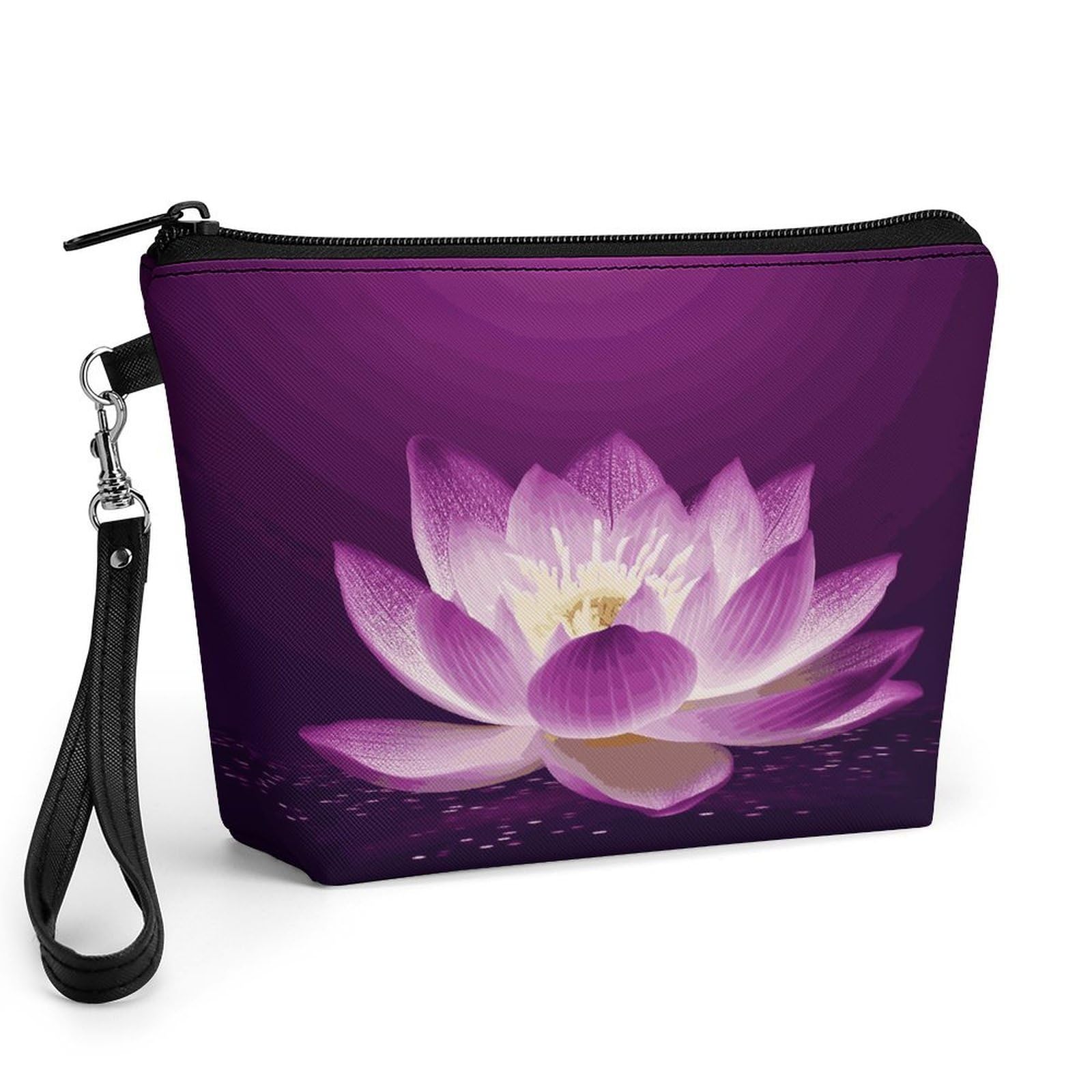Bolsa de maquillaje de piel sintética con asa para mujer, neceser de cosméticos de 21x6x14 cm 8