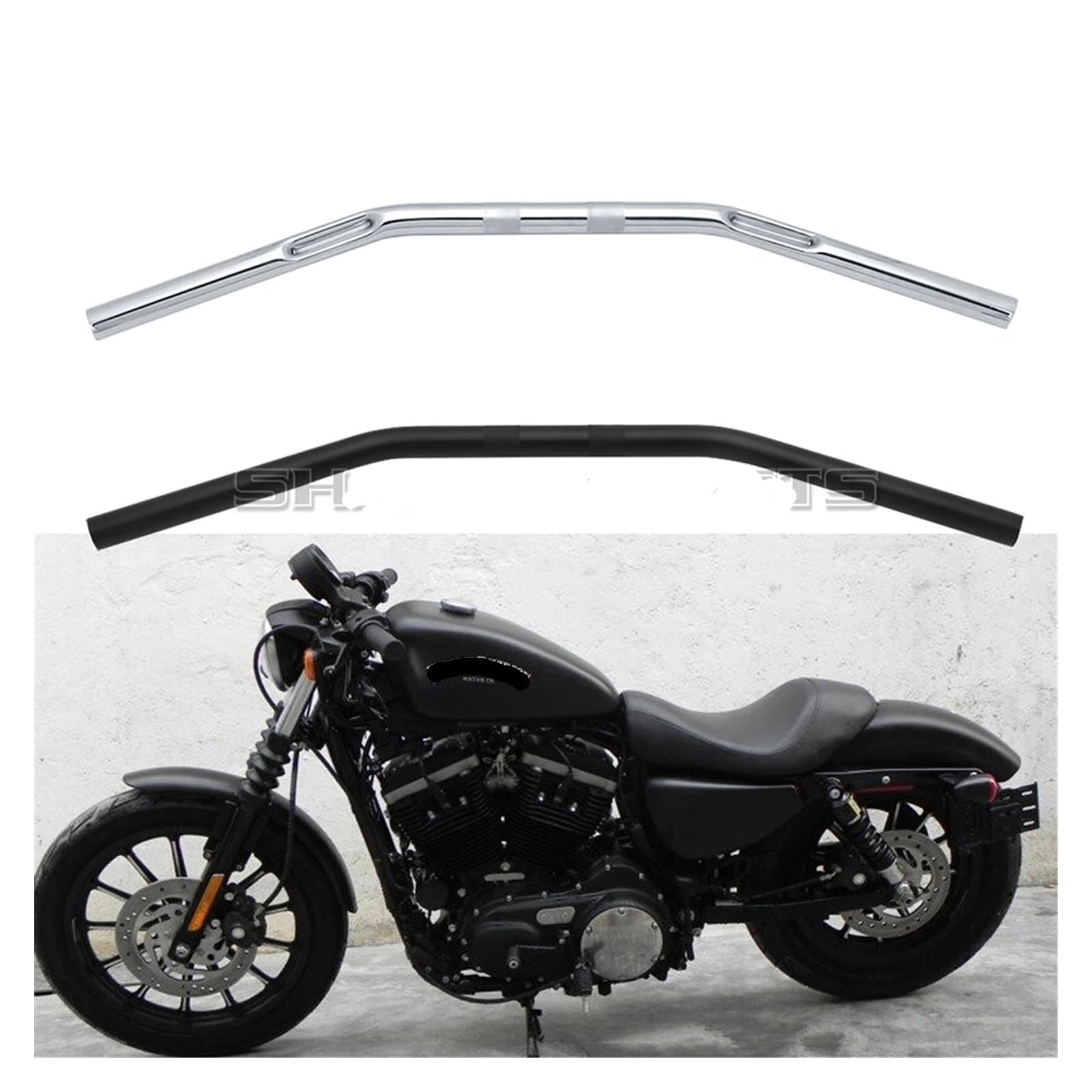 Manillar Moto Cross, Mango de manillar barra recta arrastre motocicleta con hoyuelos(Black)